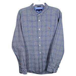 Tommy Hilfiger Mens Long Sleeve Plaid Button Up Shirt Size Large